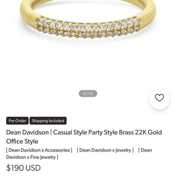 Dean Davidson Signature 22K Gold-Plated & White Topaz Ring - Picture 2 of 10